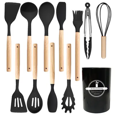 12-Piece Food-Grade Silicone Kitchen Utensil Set, Spatulas and Ladles, Heat-Resistant