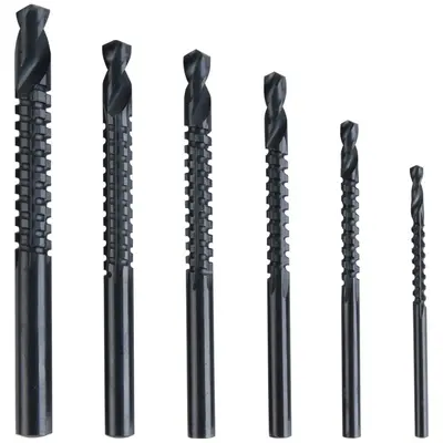 6-teiliges Holzbohrer-Set mit Rundschaft, Legierung - 9