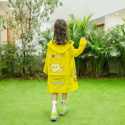 Kinderregenmantel Außenhandel Kinderregenmantel Kindergarten Grundschüler Poncho Schulranzen mit transparentem breitem Rand Regenmantel Großhandel - 10