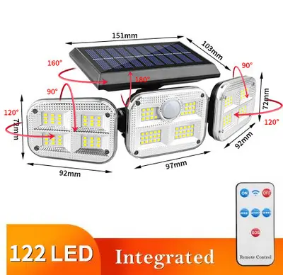 Güneş Enerjili Duvar Lambası, Su Geçirmez, Hareket Sensörlü Bahçe Aydınlatması - 9