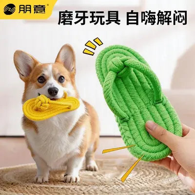 Dog Chew Toy Rope Knot Slipper for Small and Medium Dogs, Chew-Resistant - 3