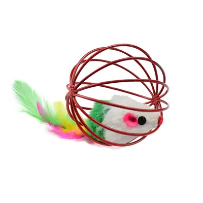Cage Mouse Cat Toy, Interactive Teaser Toy for Kittens - 6