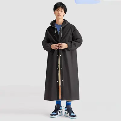 Kalınlaştırılmış tek kullanımlık yağmurluk yetişkin buzlu unisex EVA dış mekan hafif tek parça uzatılmış panço LOGO - 13