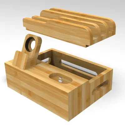 Bamboo çok portlu şarj standı, Apple uyumlu