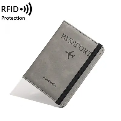 PU deri RFID pasaport çantası, çok fonksiyonlu