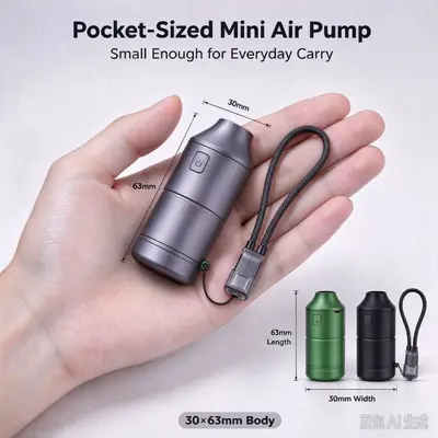 Tragbarer Mini-Turbolüfter, 160.000 U/min, USB-Aufladung - 2