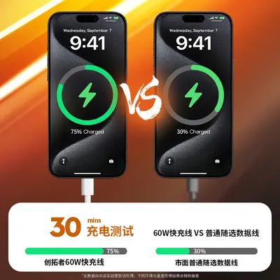 60W Braided Dual Type-C Fast Charging Cable for Huawei and Apple 15 - 2