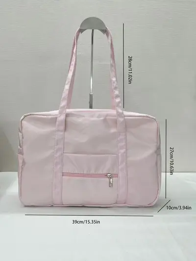 Pembe tote çanta, büyük kapasiteli, seyahat - 6