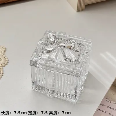 Schmuckschatulle aus Glas, Herzform mit Schleife, europäischer Stil - 9
