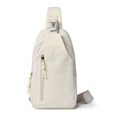 Women's chest bag, multi-compartment crossbody mini backpack, nylon - 10