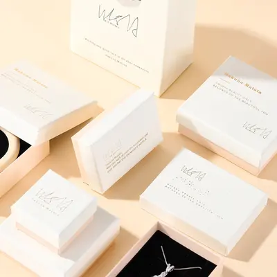 Fresh and Simple Jewelry Box Bracelet Necklace Packaging Box Gift Box Valentine's Day Gift Box Ring Earring Jewelry Box