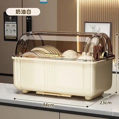 碗筷收纳盒碗柜家用厨房带盖沥水置物架放餐具碗碟沥水盘子收纳架 - 7