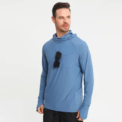 Men's Long Sleeve Fishing Sun Protection Shirt, Quick-Dry, UV Protection