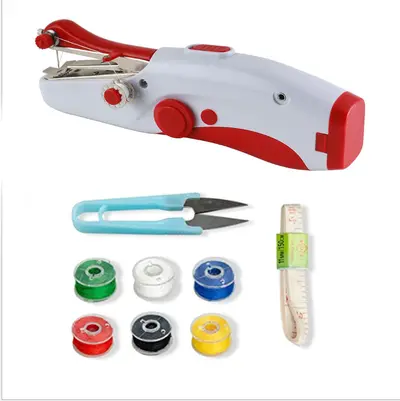 Mini el dikiş makinesi, elektrikli, çift iğneli, ev tipi