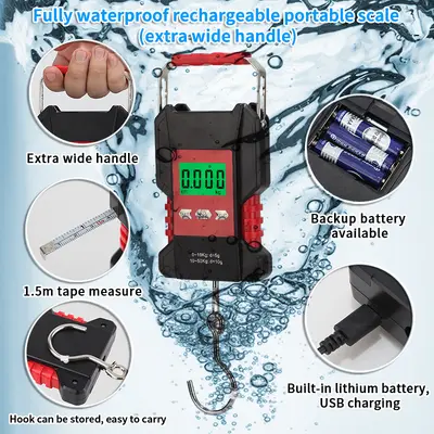 Waterproof digital luggage scale rechargeable