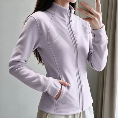 Kadın Slim Fit Polar Fleece Fermuarlı Ceket, Kalın, Dik Yaka, 2026 Sezon - 11