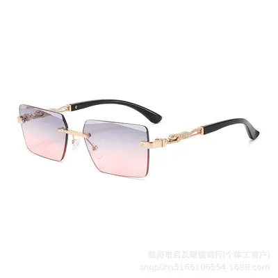 Cheetah Frameless Square Men's Sunglasses, UV Protection - 10