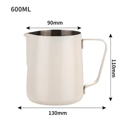 Stainless Steel Latte Art Milk Frothing Pitcher with Measurement Marks and Spout - 13
