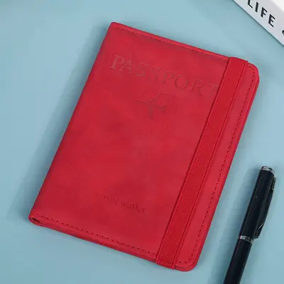 Pasaport Kılıfı Özelleştirilmiş Deri Kayış Dış Seyahat Kartı Kimlik Taşıyıcı Bilet Saklama Taşınabilir Manyetik Koruma Hırsızlığa Karşı Koruma Paketi - 8