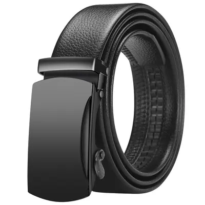 Leather men's belt, automatic buckle, business/casual - 9