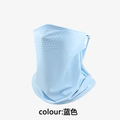 防晒面罩男护颈脖套户外骑行面巾钓鱼头巾冰丝围脖遮全脸挂耳面纱