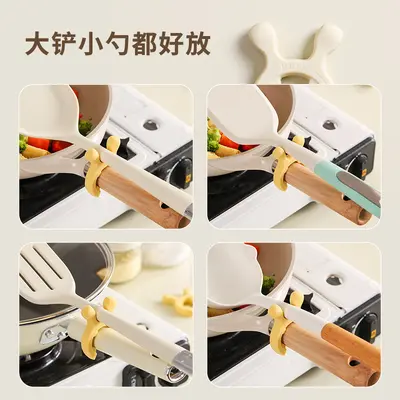 Silicone Spatula Rest with Anti-Overflow Design for Stove Top