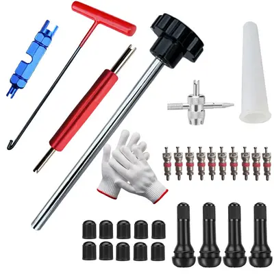 Tire Valve Core Removal and Installation Tool Kit, Tire Repair Valve Wrench - 11