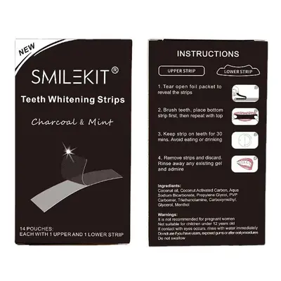 Bamboo Charcoal Teeth Whitening Strips with Activated Charcoal - 1