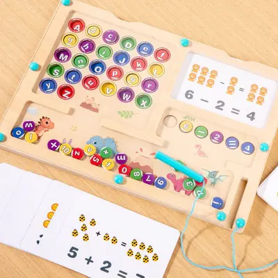 Montessori Magnetic Letters Bead Maze Brain Training Game