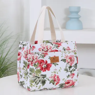Bedruckte Canvas-Tote-Bag, lässige Pendler-Damentasche - 8