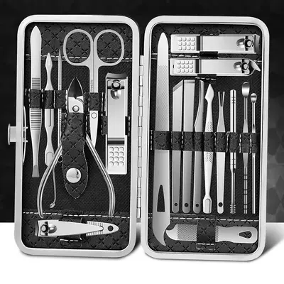 Nagelschere Set Heim-Nagelschere Edelstahl 8-teiliges Set Ohrlöffel Falkenschnabel-Nagelfeile Nagelrille Zange schräge Spitze spezielle Pediküre-Klinge - 2
