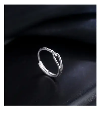 925 Sterling Silver Smooth Ring Women's Open Design