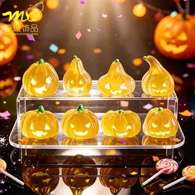 Cadılar Bayramı LED balkabağı figürü, minyatür dekorasyon, DIY aksesuar