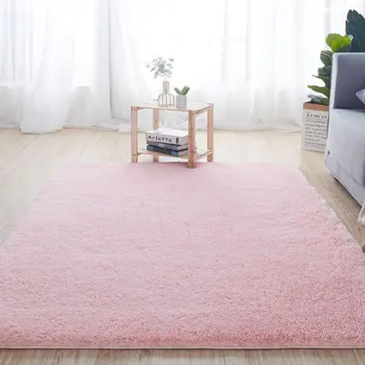 Long-Pile Silk Batik Rug, Stain-Resistant, Easy Care - 9