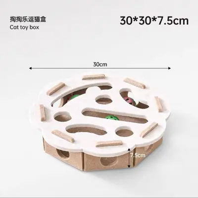 Cat toy for kittens and cats, self-entertainment, boredom relief gadget, educational maze, felt box with holes, cat teaser bell ball. - 10
