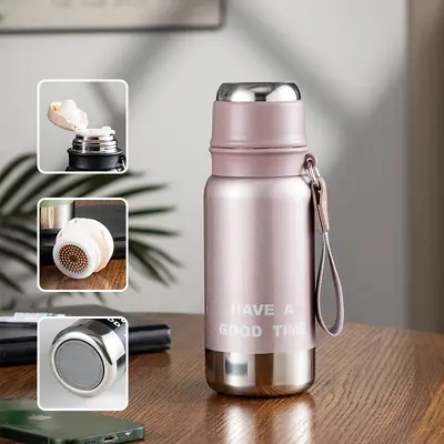316 Student Insulated Cup with Dual Lid and Tea Infuser - 9