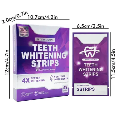 V34 Purple Teeth Whitening Strips for White Teeth, Tooth Cleaning