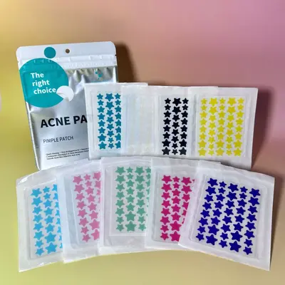 Colorful Star Hydrocolloid Pimple Patch, Essential Oil, Pus-Absorbing, Makeup-Compatible