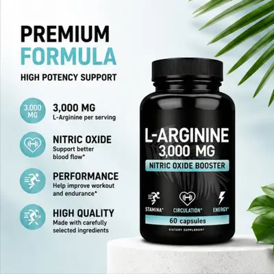 跨境电商精氨酸胶囊L-Arginine Capsules氨基酸运动健身男士60粒