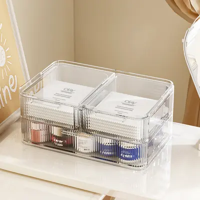 Acryl-Make-up-Aufbewahrungsbox mit Schubladen, staubdicht - 13