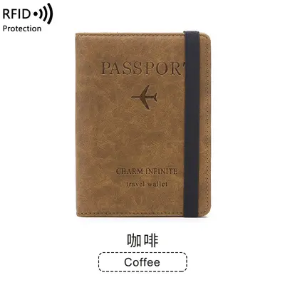 Sınır ötesi RFID hırsızlığa karşı pasaport çantası PU deri çanta basit ve şık çok fonksiyonlu belge çantası yurtdışı seyahat pasaport tutucusu - 12