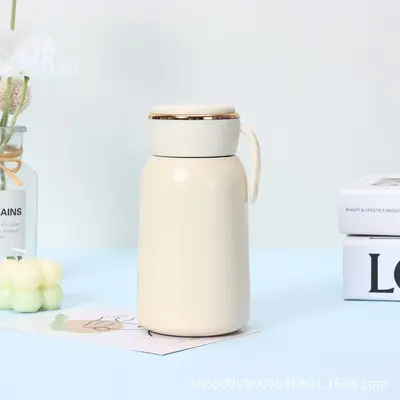 300 ml mini paslanmaz çelik termos bardak, 316 çelik, taşıma halkalı - 9
