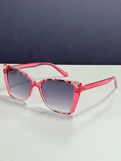 Oversized Cat-Eye Color-Block Sunglasses, Unisex - 7