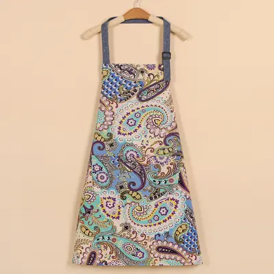 Ethnic Style Kitchen Apron, Stain and Oil Resistant Cotton, Unisex - 8
