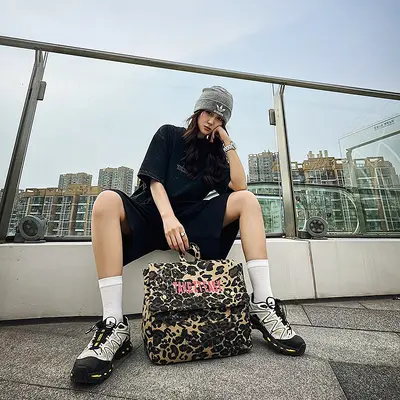 Leopard Print Canvas Backpack, Large Capacity for Travel and School - 3