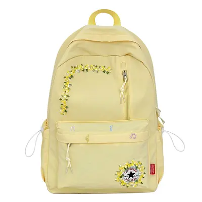 New Cross-Border Casual Trendy Backpack with Floral Design High Appearance Lightweight School Bag Large Capacity Hot-Selling Campus Dual-Strap Backpack