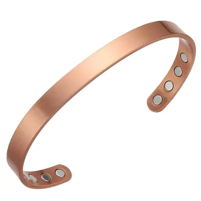 Rotkupfer-Magnet-Armreif und Ring-Set, offenes Design - 7