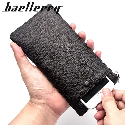 Baellerry Erkek Uzun Cüzdan Hakiki Deri Fermuarlı İnce Model - 5