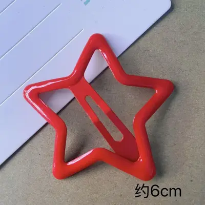 6CM Large Dopamine Candy Color Star Hair Clip Girls Side Bangs Hairpin BB Clip Teen Cute Clip - 13