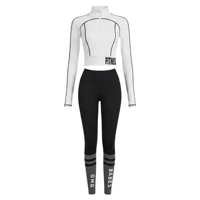 Damen Yoga-Set, langärmlig, eng anliegend - 6